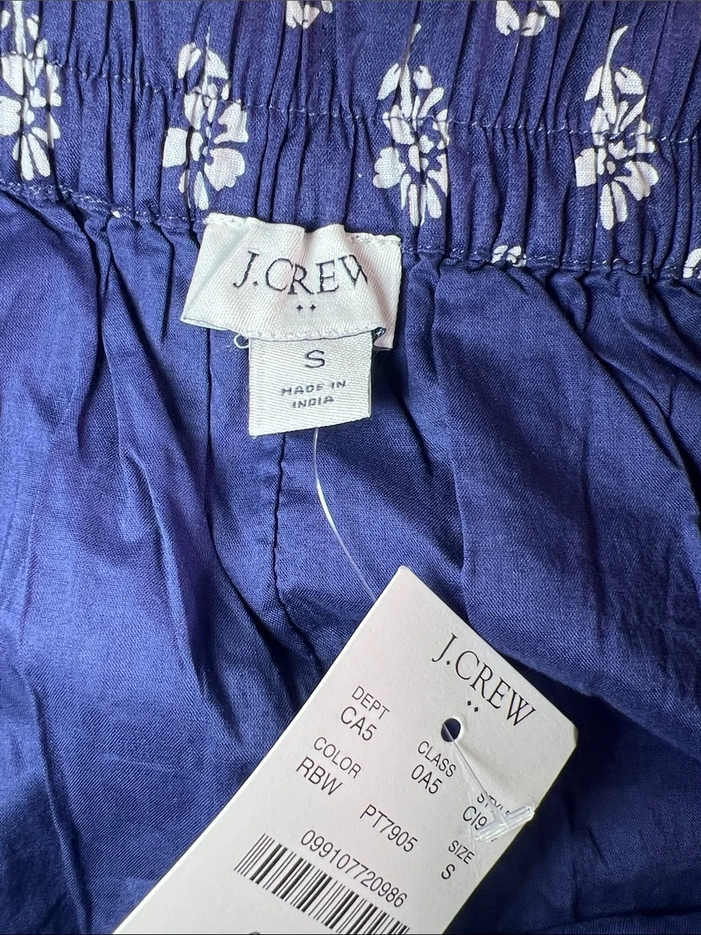 J. Crew Royal Blue Floral Tiered Midi Skirt size S